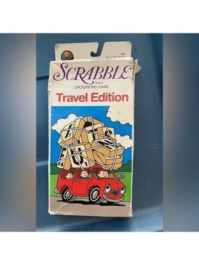 Vintage Scrabble game Travel Edition Everything still here except 1 letter O & R